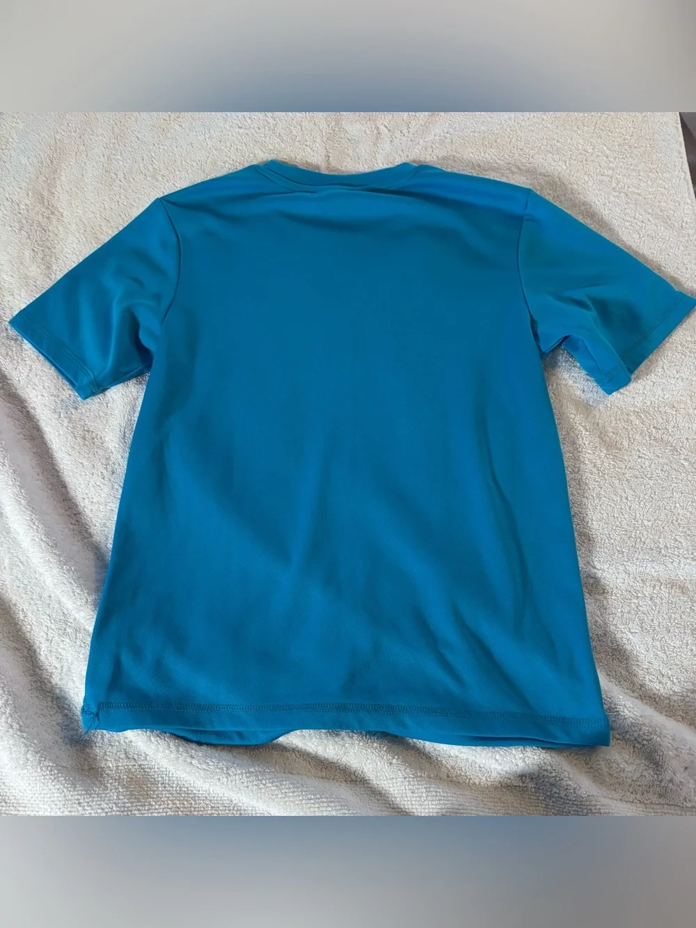 ZeroXposur Bright Blue Kids Rashguard with White Shark Motif - boys 10/12
